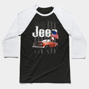 FSJ Gladiator Truck Jeepcar JEEP Flag Baseball T-Shirt